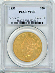 1857 G$20 PCGS VF35