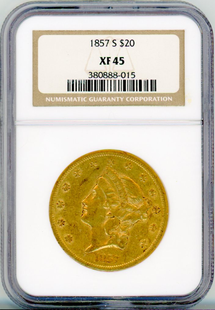 1857-S G$20 NGC XF45