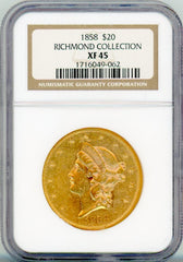 1858 G$20 NGC XF45