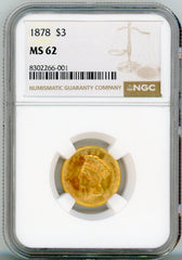 1878 G$3 NGC MS62
