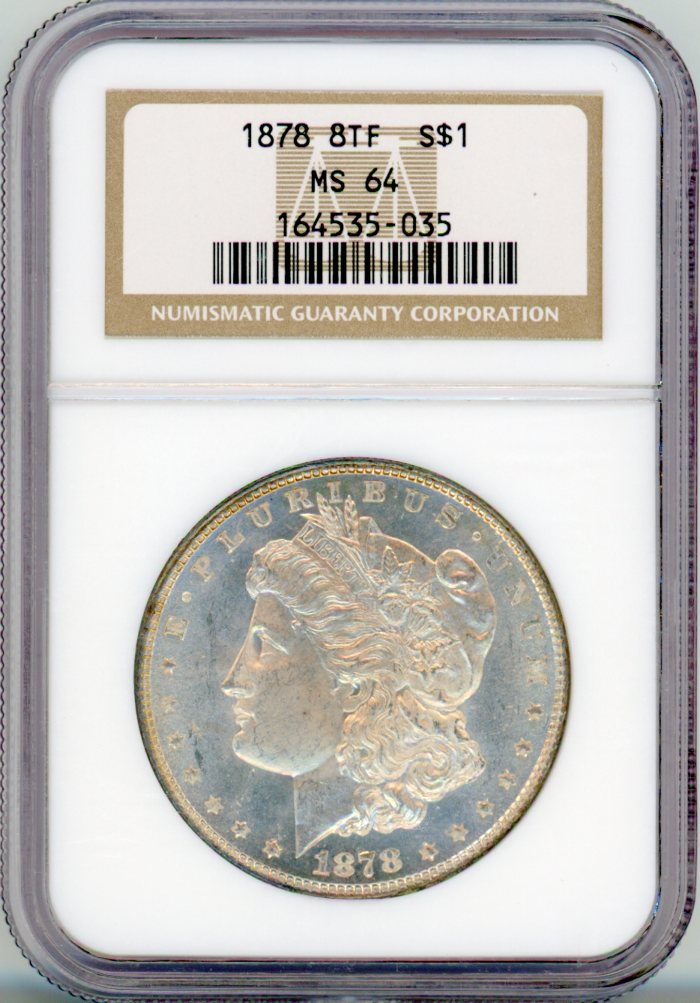1878 8TF S$1 NGC MS64