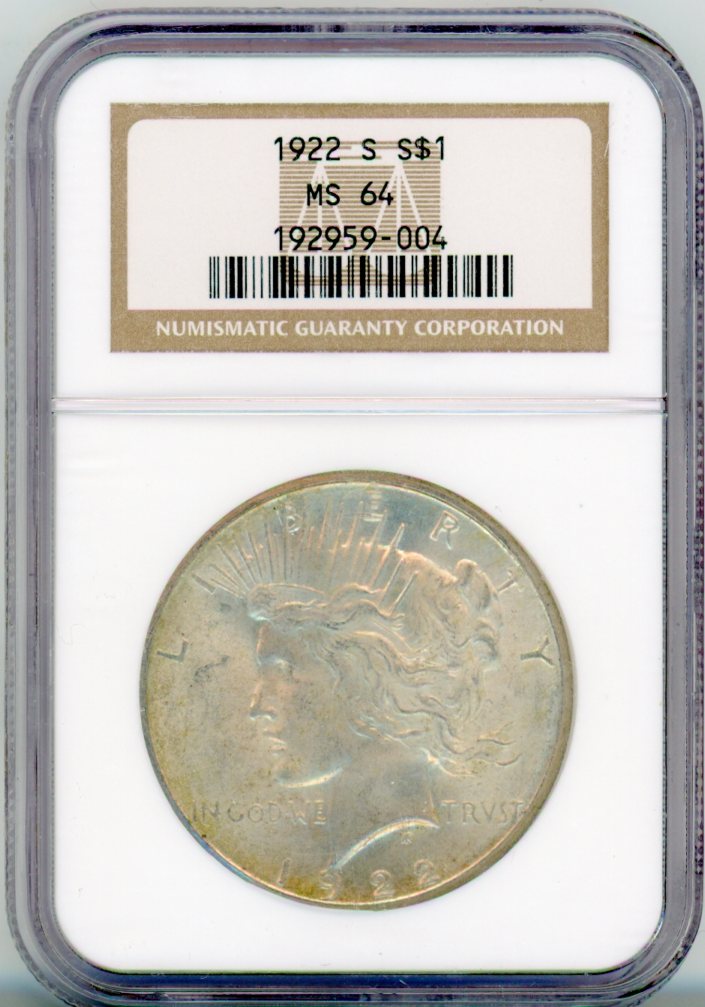 1922-S S$1 NGC MS64