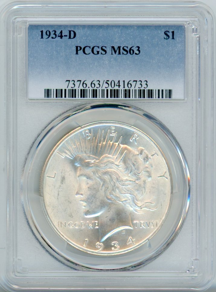 1934-D S$1 PCGS MS63