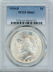 1934-D S$1 PCGS MS63