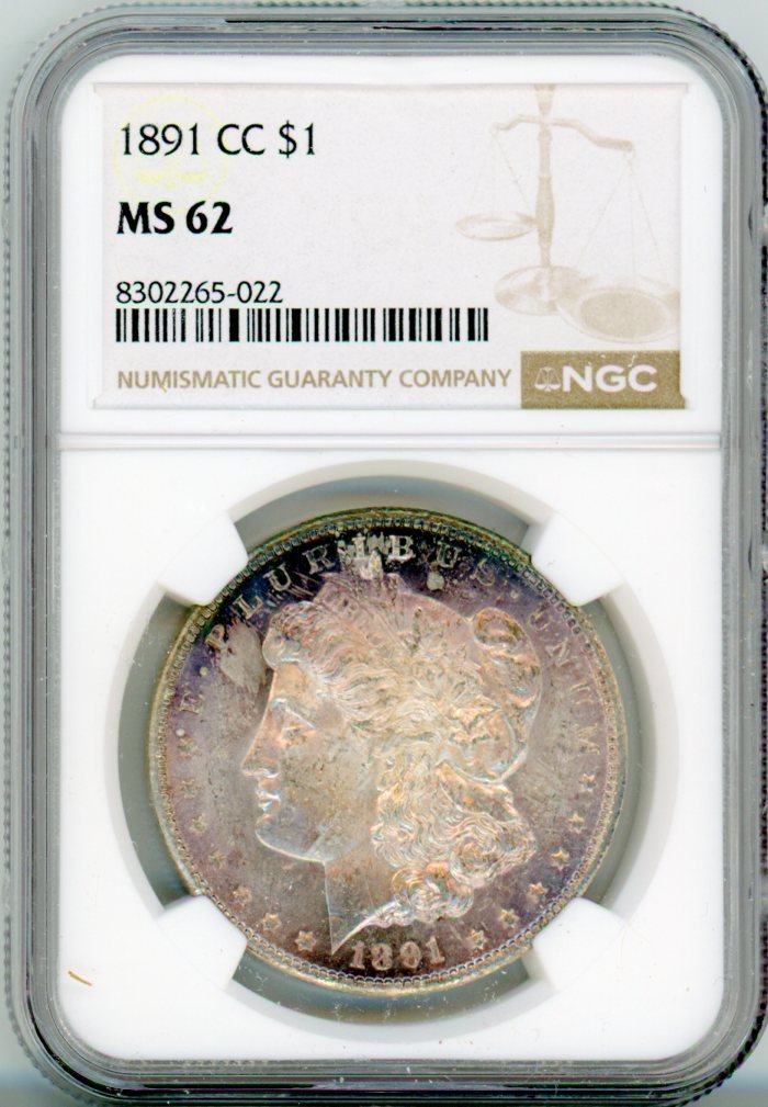 1891-CC S$1 NGC MS62