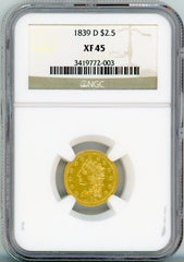 1839-D G$2.5 NGC XF45