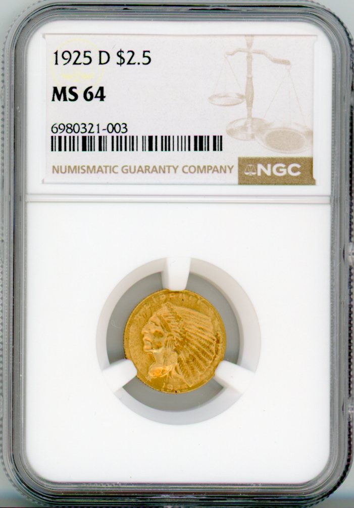 1925-D G$2.5 NGC MS64