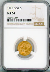 1925-D G$2.5 NGC MS64