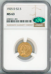 1925-D G$2.5 NGC MS63 CAC
