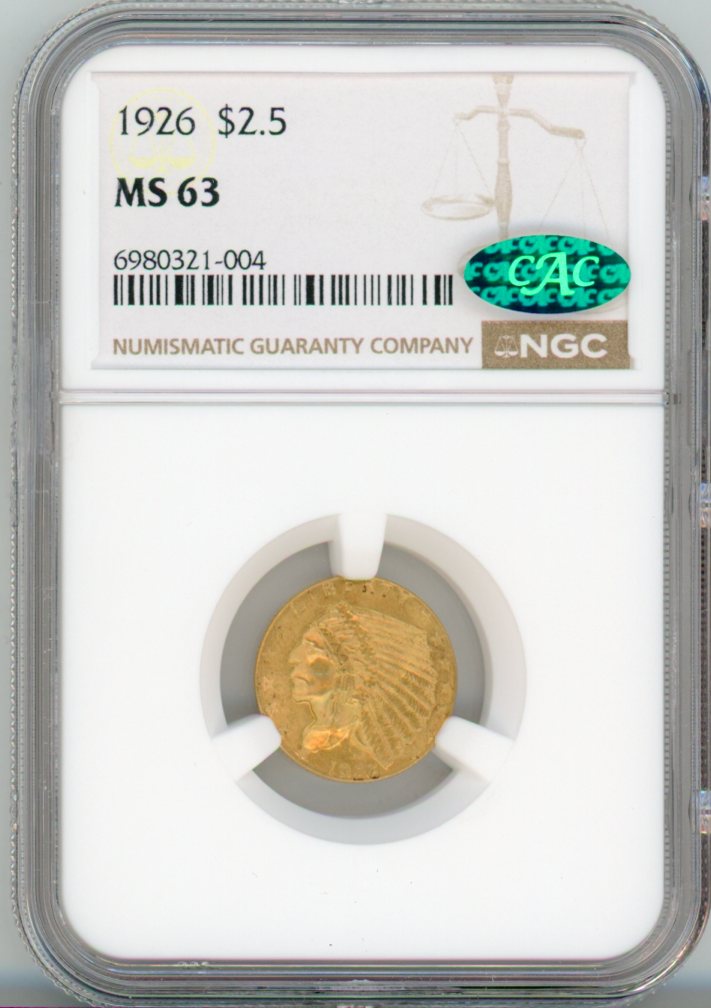 1926 G$2.5 NGC MS63 CAC