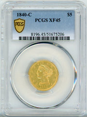 1840-C G$5 PCGS XF45