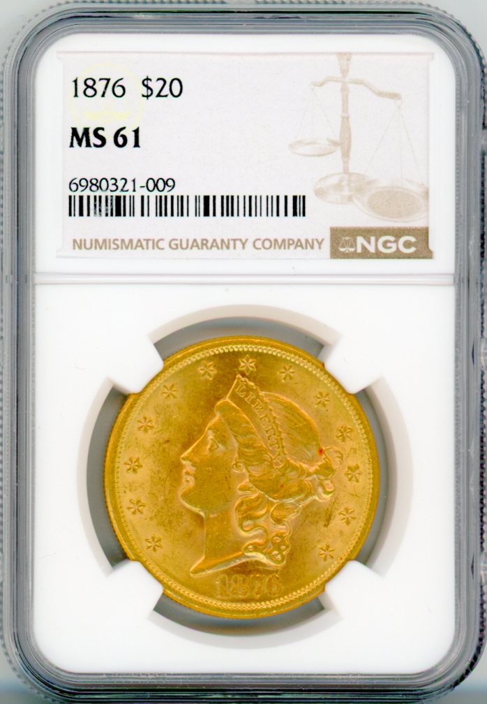 1876 G$20 NGC MS61