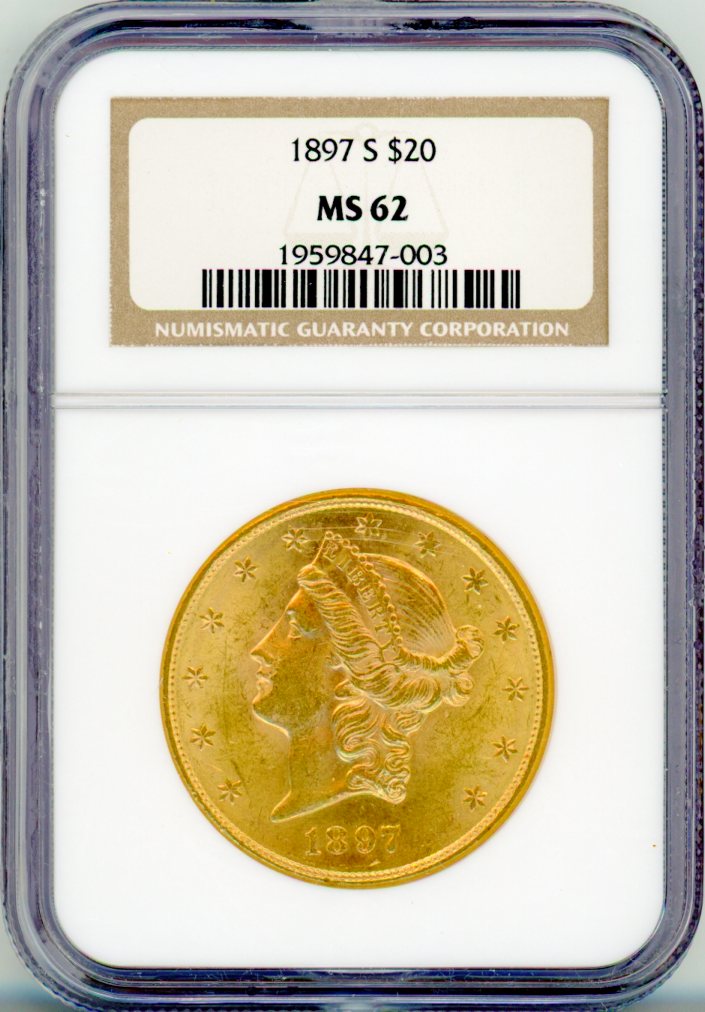 1897-S G$20 NGC MS62