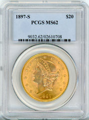 1897-S G$20 PCGS MS62