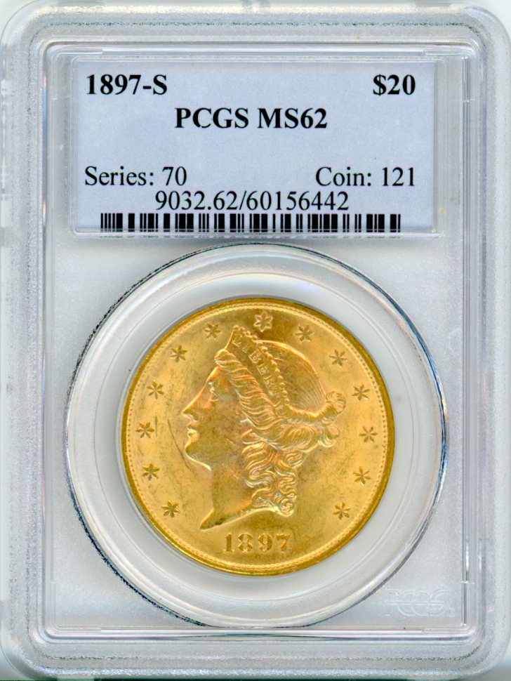1897-S G$20 PCGS MS62