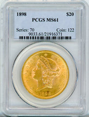 1898 G$20 PCGS MS61