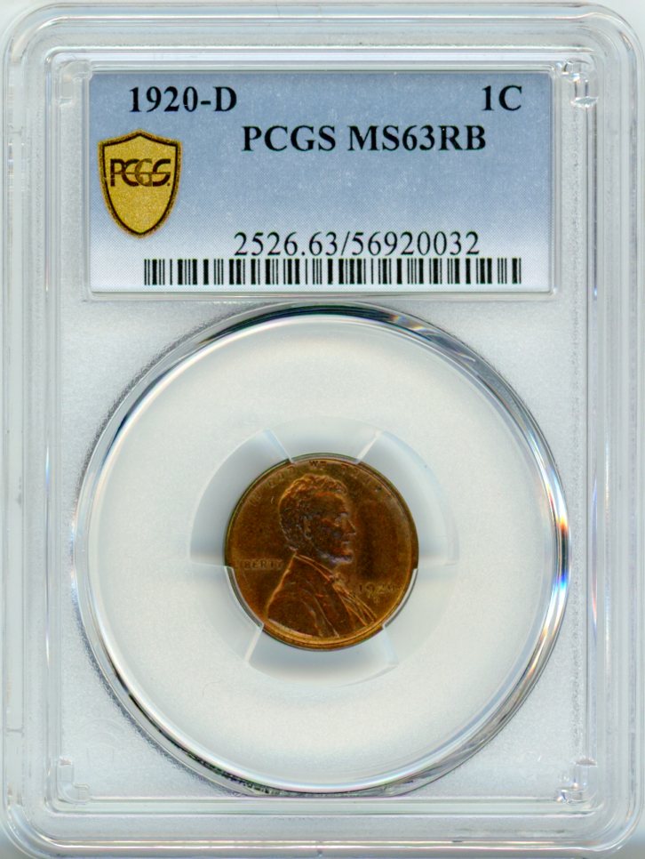 1920-D 1C PCGS MS63RB