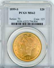 1899-S G$20 PCGS MS62