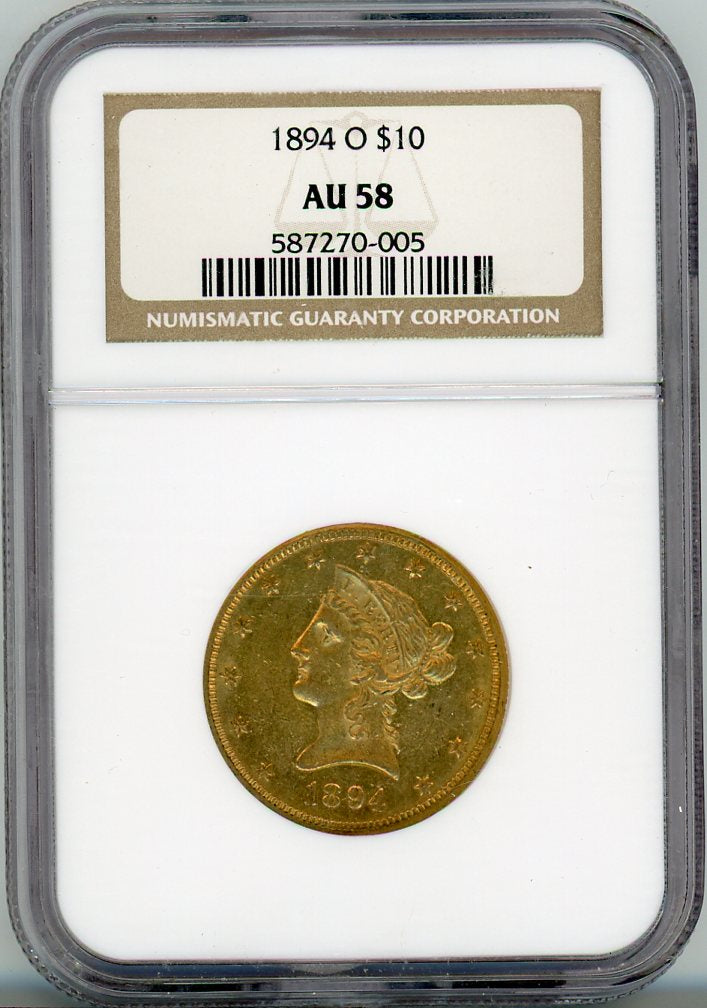 1894-O G$10 NGC AU58