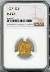 1927 G$2.5 NGC MS63