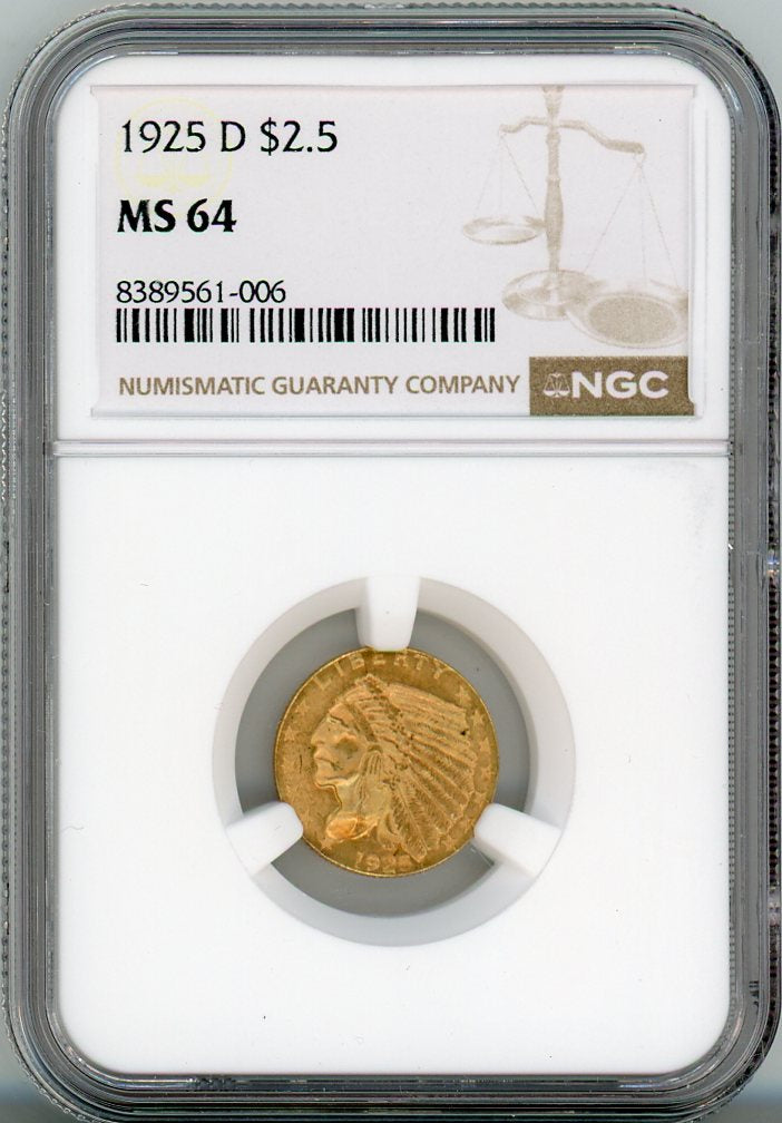 1925-D G$2.5 NGC MS64
