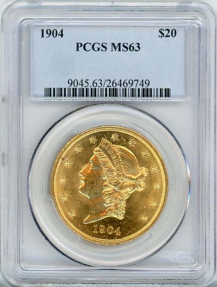 1904 G$20 PCGS MS63