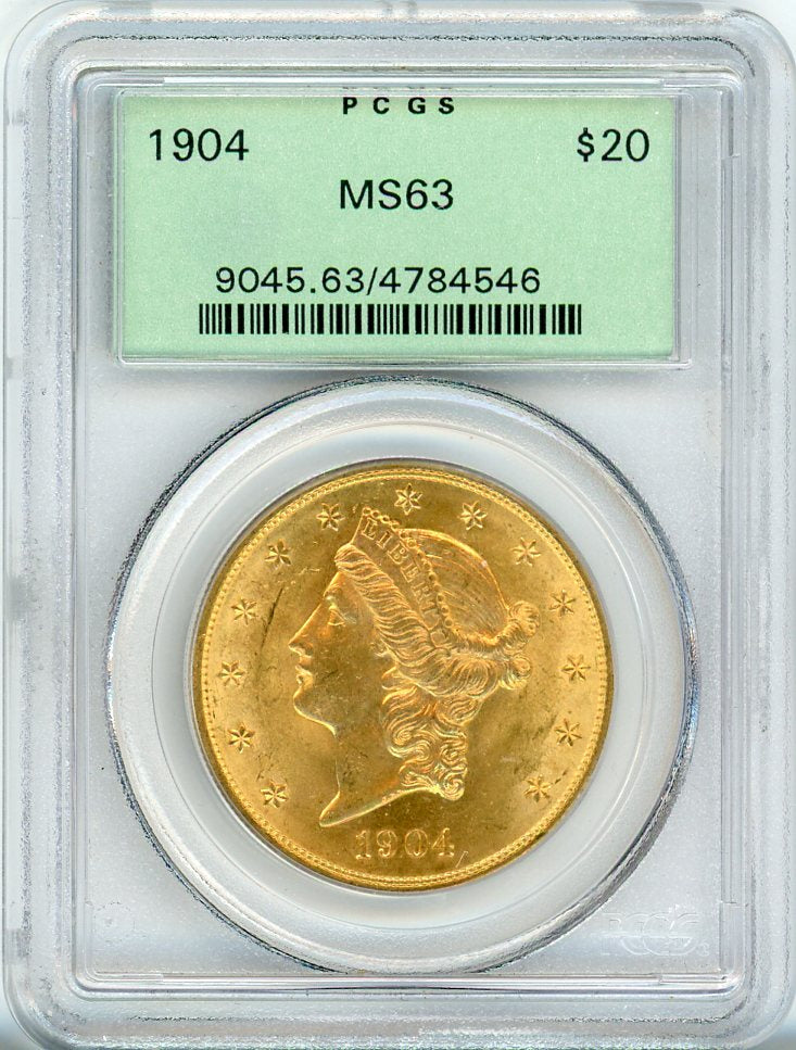 1904 G$20 PCGS MS63 OGH