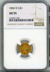 1860-D G$1 NGC AU55