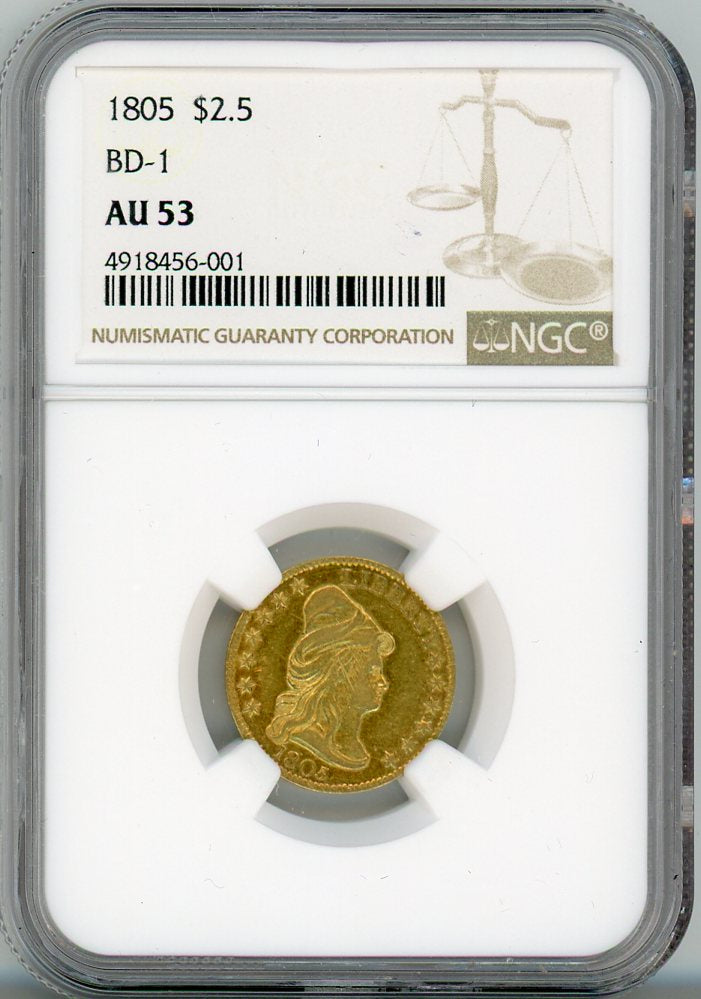 1805 G$2.5 NGC AU53, BD-1