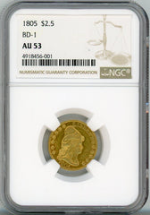 1805 G$2.5 NGC AU53, BD-1