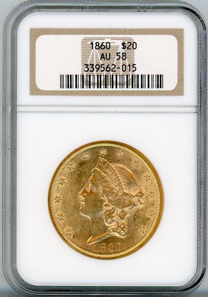 1860 G$20 NGC AU58