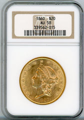 1860 G$20 NGC AU58