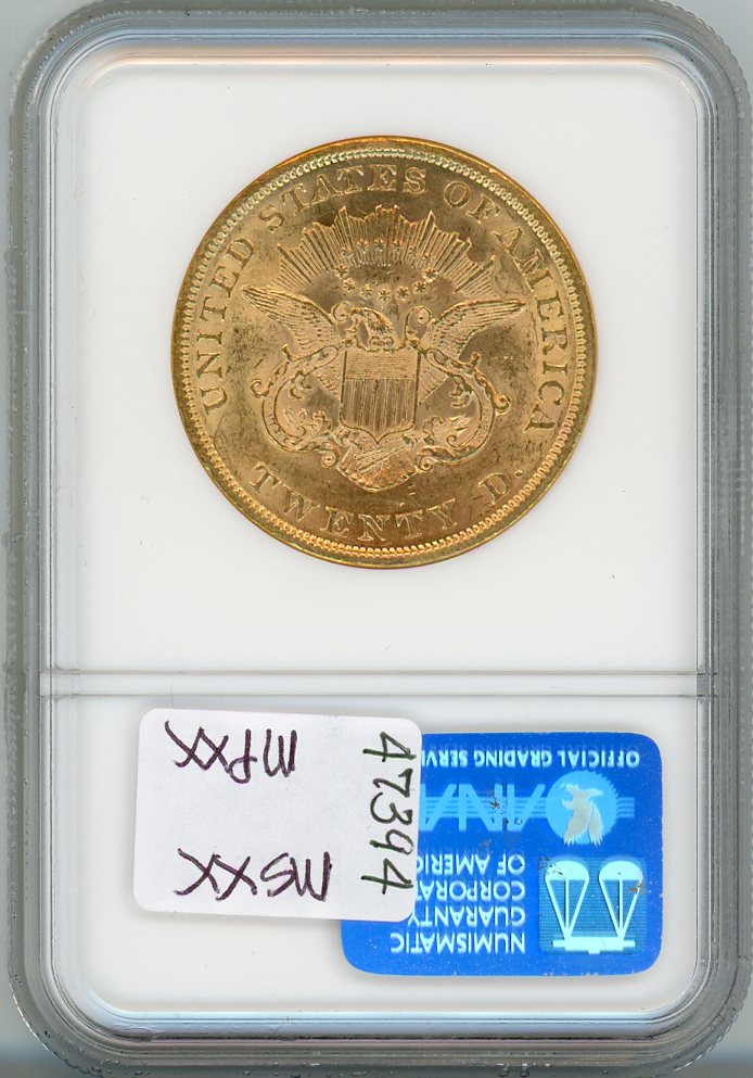 1860 G$20 NGC AU58