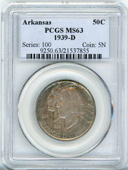 1939-D 50C ARKANSAS PCGS MS63