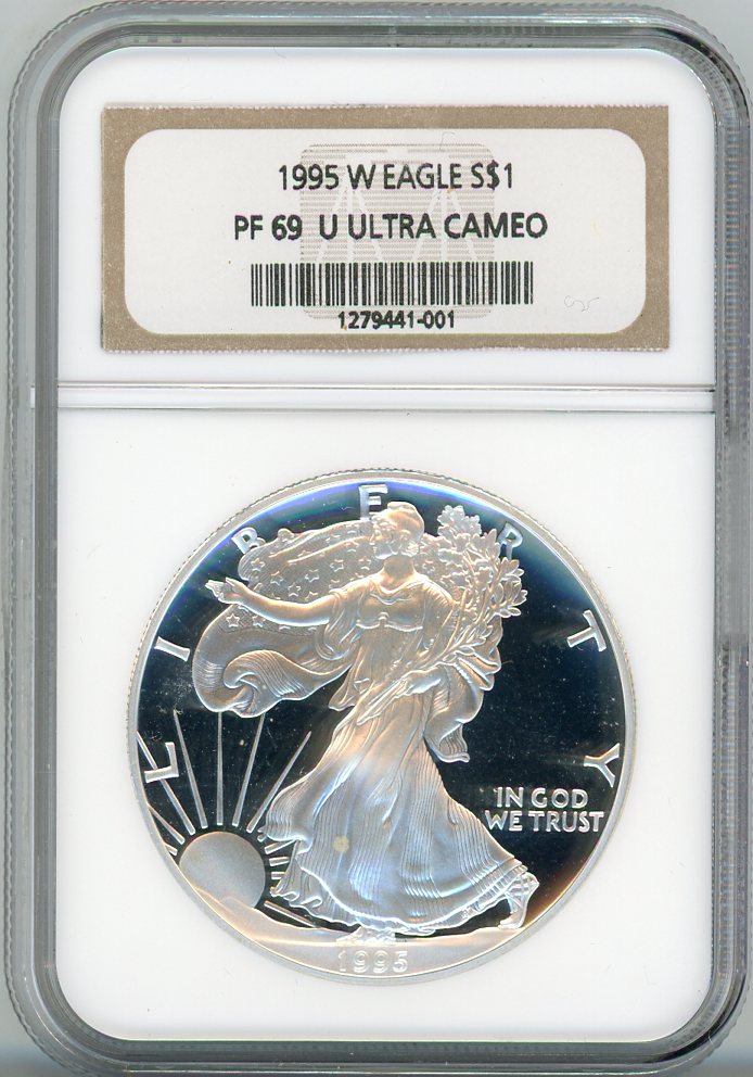 1995-W $1 EAGLE NGC PF69 U ULTRA CAMEO
