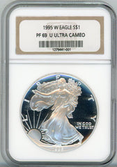 1995-W $1 EAGLE NGC PF69 U ULTRA CAMEO