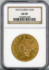 1873 G$20 CLOSED 3 NGC AU58