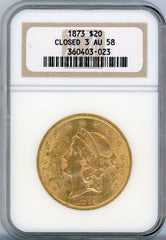 1873 G$20 CLOSED 3 NGC AU58