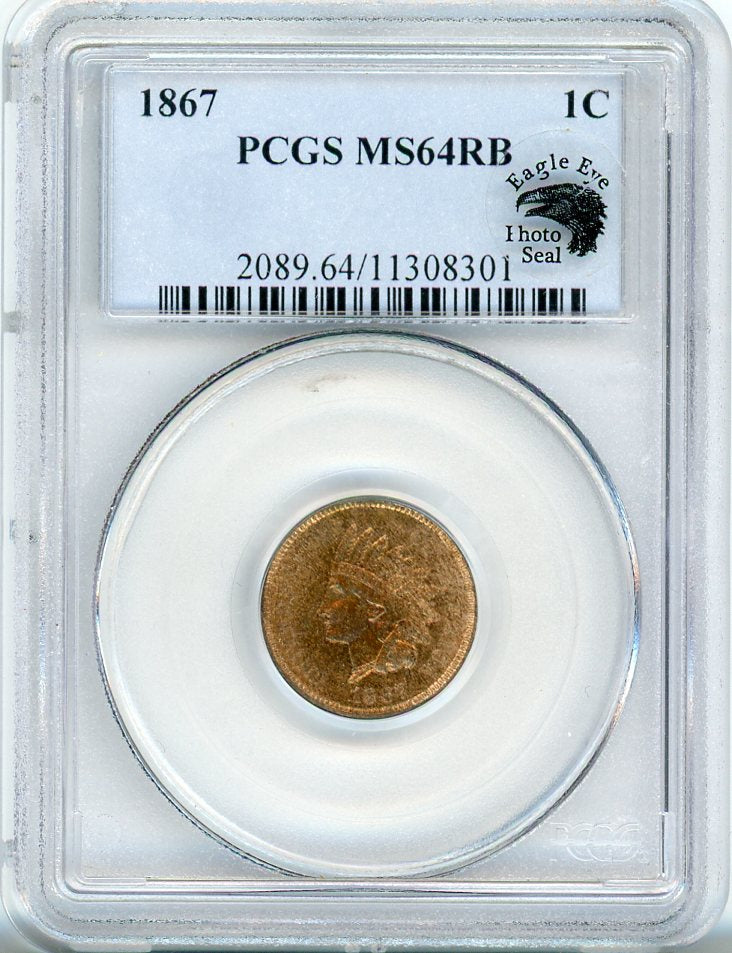 1867 1C PCGS MS64RB