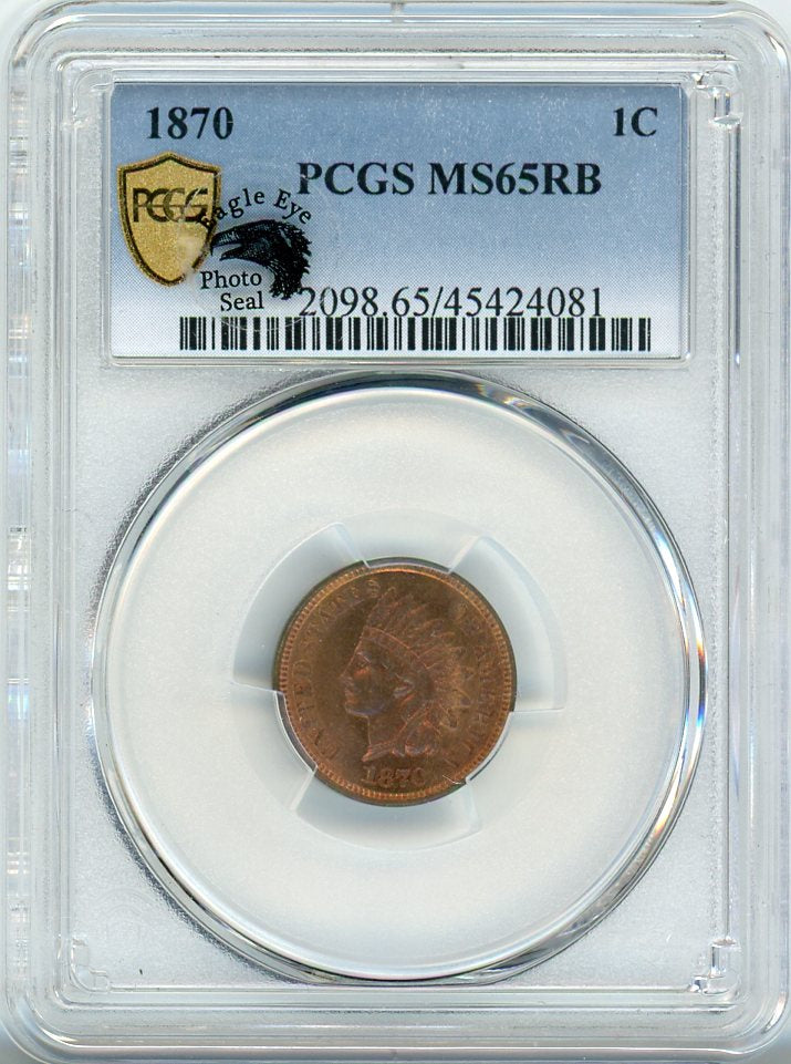 1870 1C PCGS MS65RB