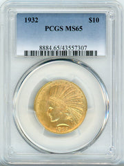 1932 G$10 PCGS MS65