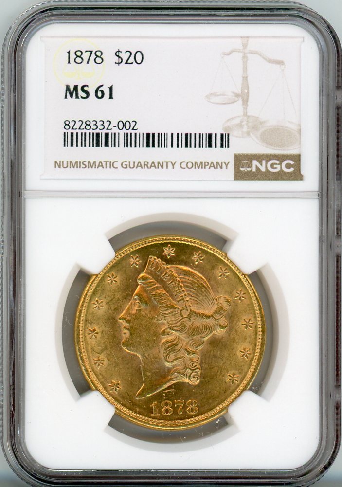 1878 G$20 NGC MS61