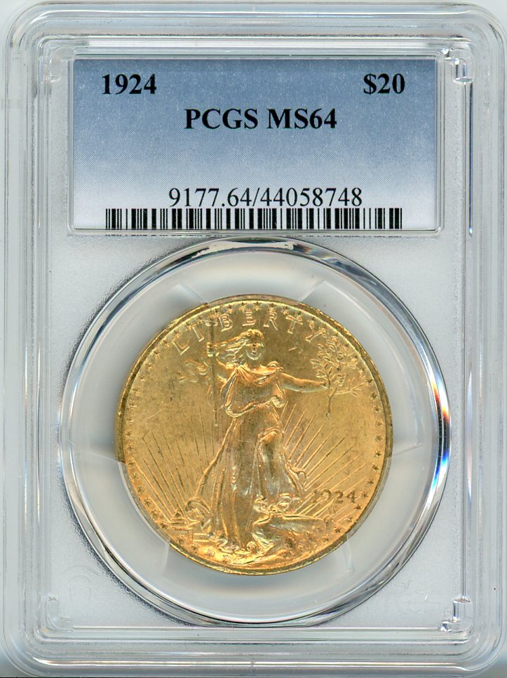 1924 G$20 PCGS MS64
