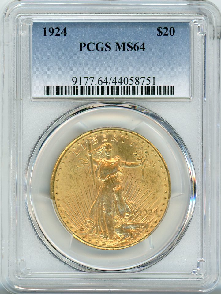 1924 G$20 PCGS MS64