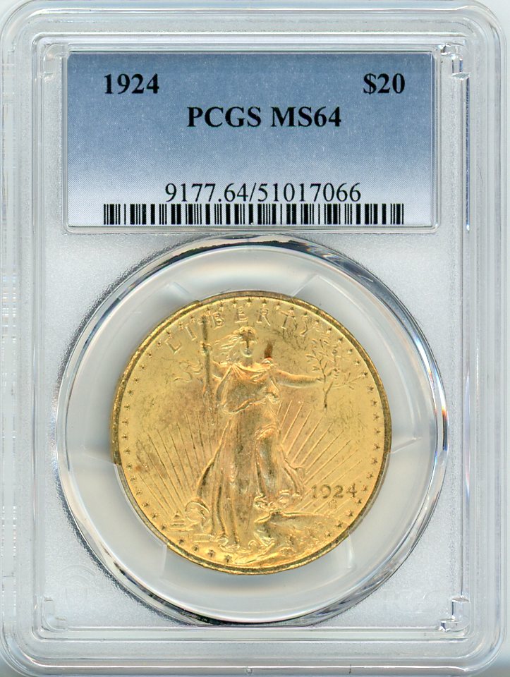 1924 G$20 PCGS MS64