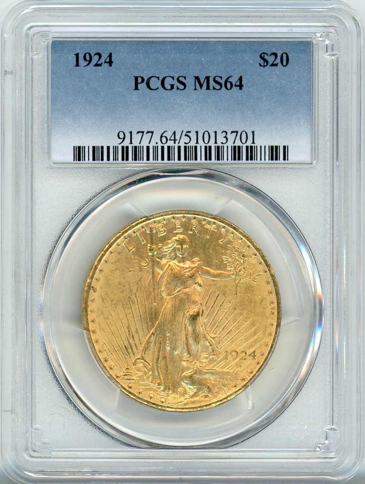1924 G$20 PCGS MS64