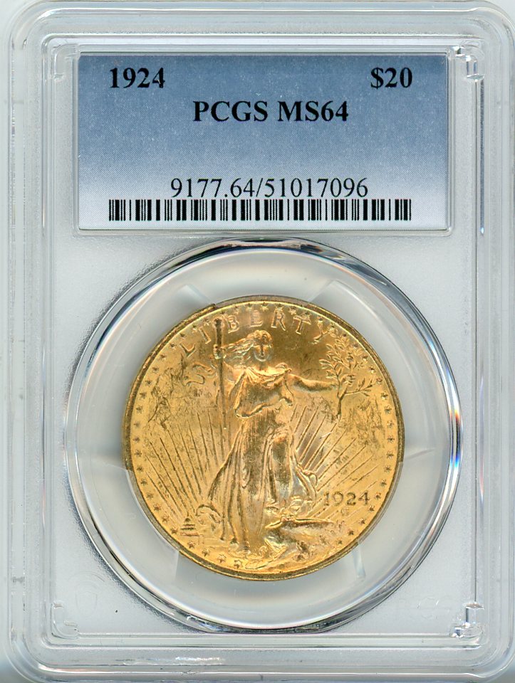 1924 G$20 PCGS MS64