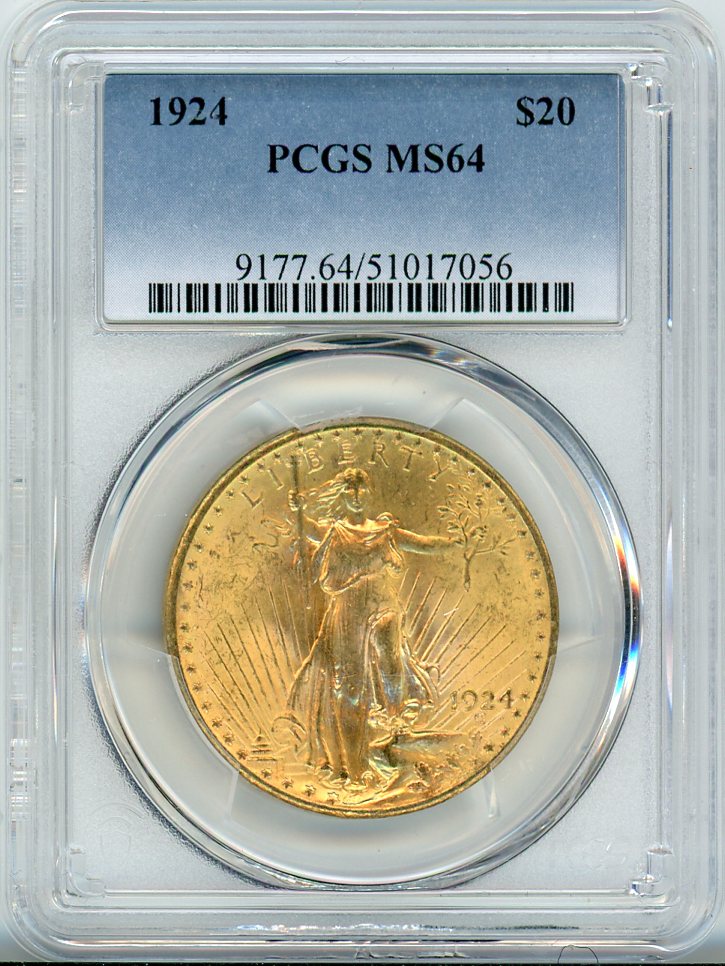 1924 G$20 PCGS MS64