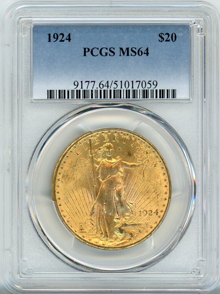 1924 G$20 PCGS MS64