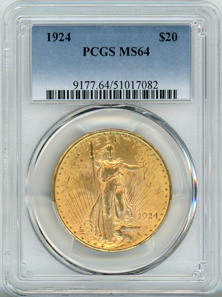 1924 G$20 PCGS MS64